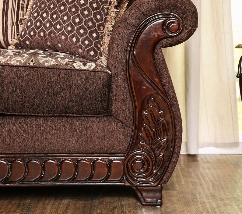 Tabitha Formal Living Room Set in Brown