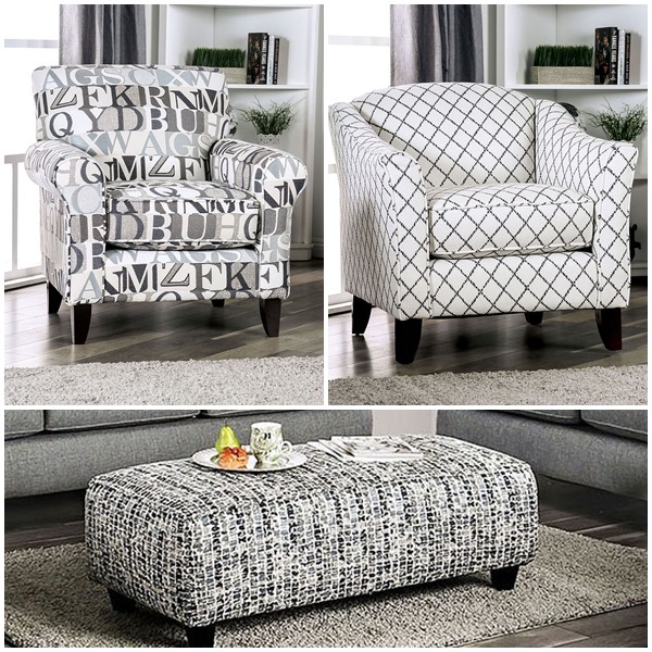 Verne Living Room Set in Bluish Gray