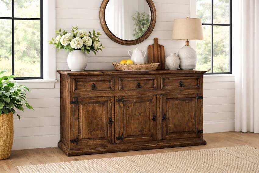 Texas Star Farmhouse Ranch Dining Set in Natural Dark