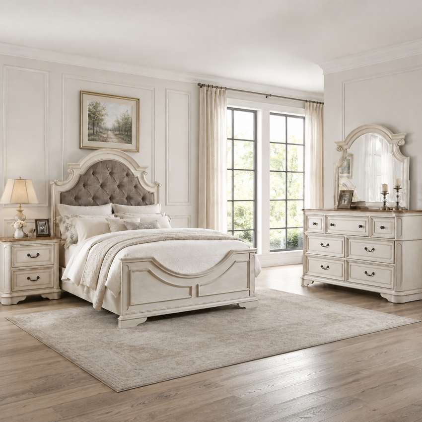 Florian White French Country Bedroom Set Florian White French Country Bedroom Set