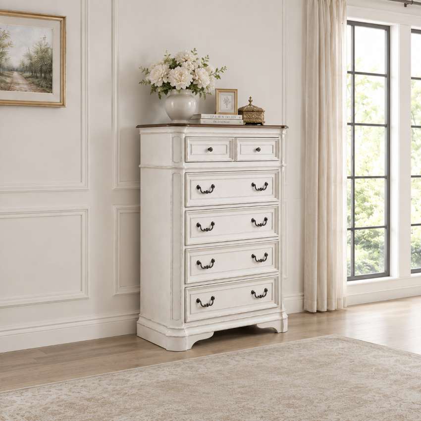 Florian White French Country Bedroom Set