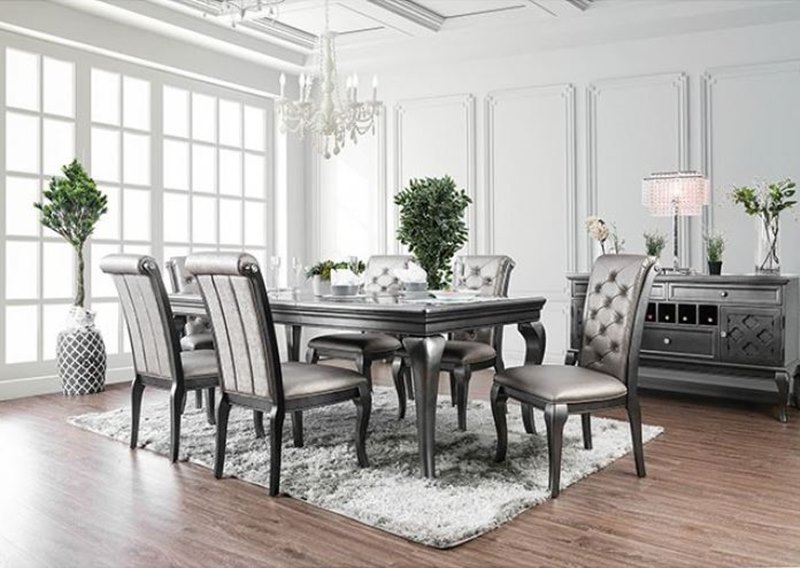 Amina 10 Piece Formal Dining Room Set in Gray *Clearance*