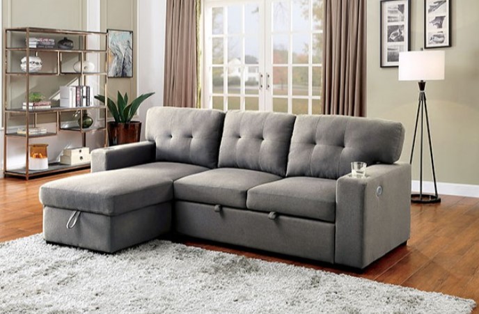 Sammy Sectional Sofa in Light Gray