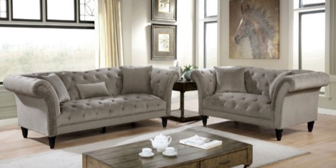 Louella Sofa Set in Gray