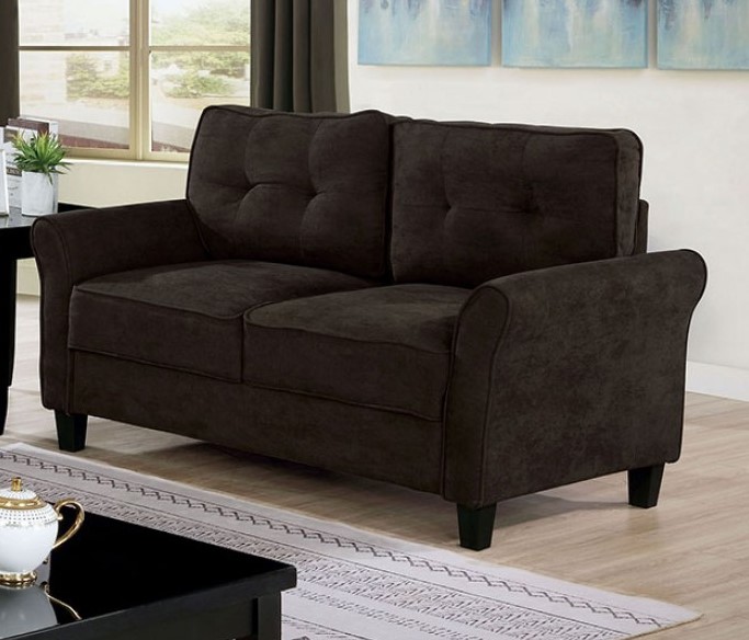 CM6213BR Alissa Sofa Set in Brown Furniture of America FOA Free