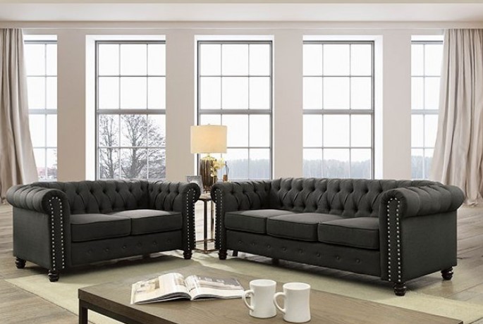 Winifred Sofa Set in Gray