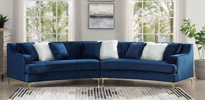 Selena Sectional Sofa in Navy Blue