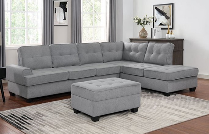Linore Sectional Sofa in Gray