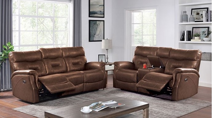 Barmouth Power Sofa Set in Brown
