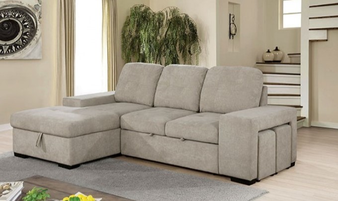 Jamiya Sectional Sofa in Light Gray