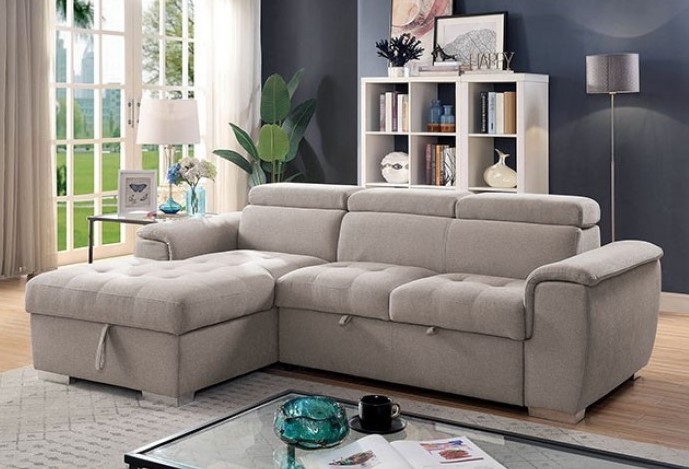 Stina Sectional Sofa in Light Gray