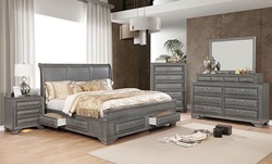 Brandt Bedroom Set in Gray with Storage Drawers