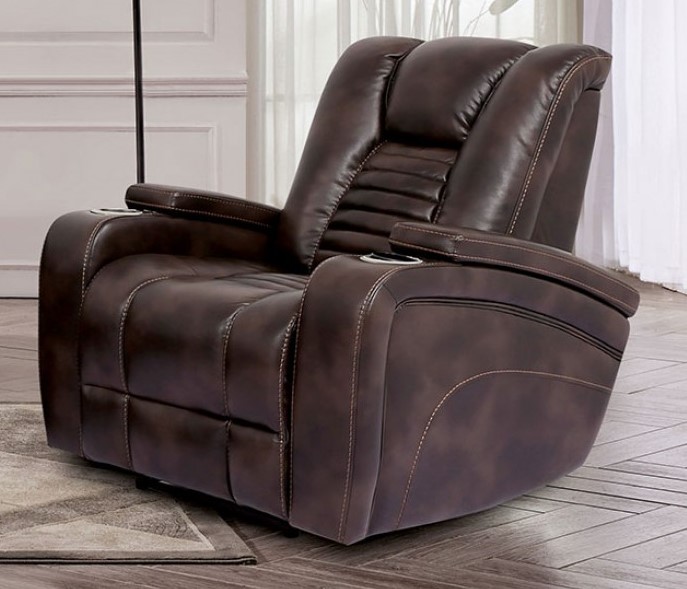 Abrielle Power Sofa Set in Brown