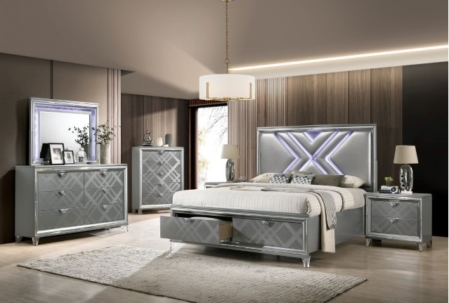 Emmeline Bedroom Set in Silver
