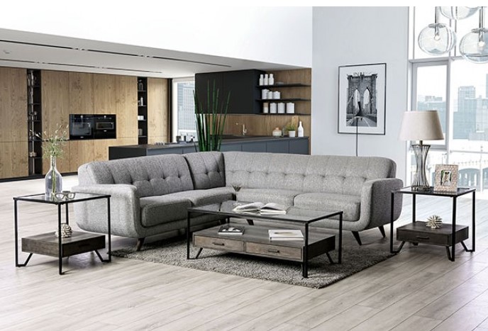 Dresden Sectional Sofa in Light Gray