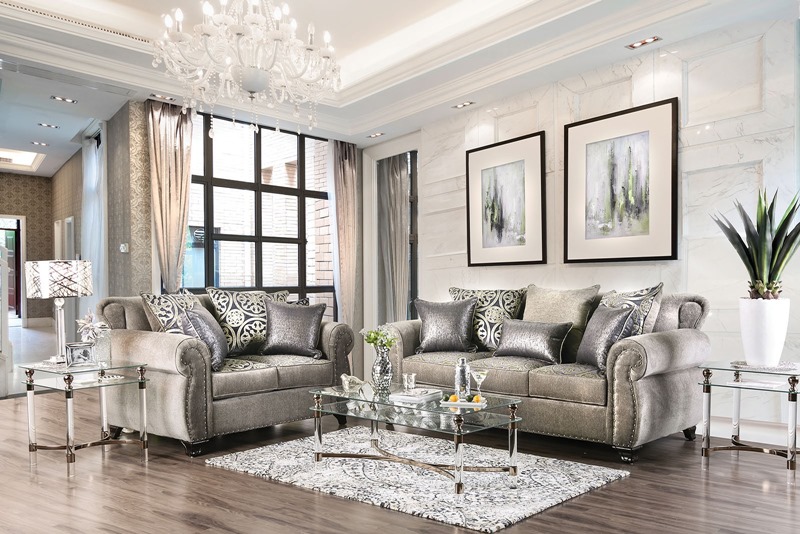 Sinatra Living Room Set in Gray