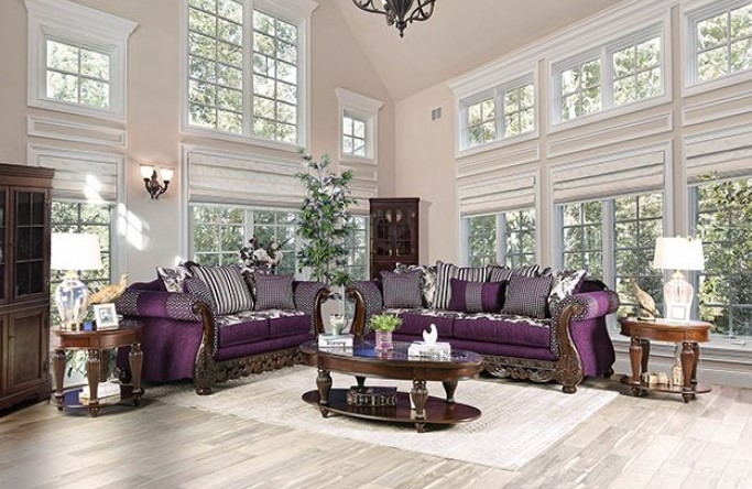 Emilia Sofa Set in Purple
