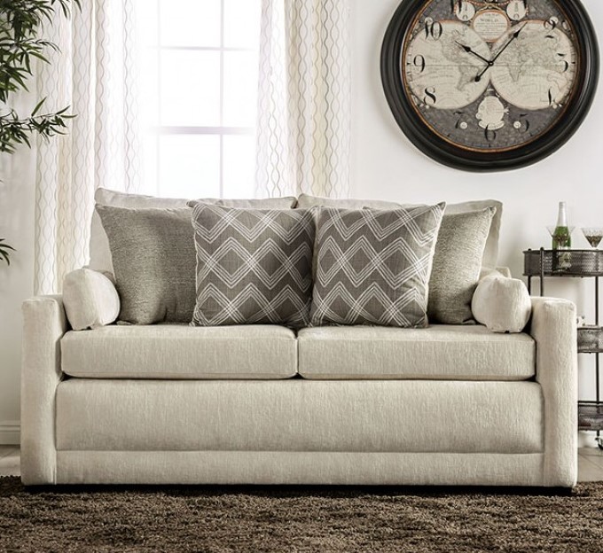 Furniture of America FOA | SM7753 Burgess Sofa Set in Beige | Made in the  USA | Free Delivery