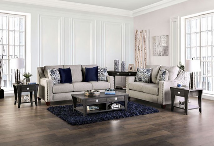 Stickney Sofa Set in Light Gray