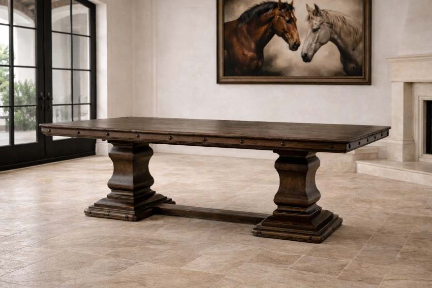 Gran Estancia Old World Western Rustic 9-Piece Dining Set