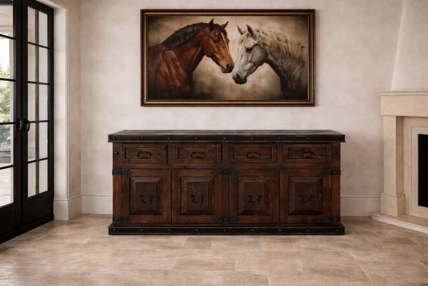 Gran Estancia Old World Western Rustic 9-Piece Dining Set