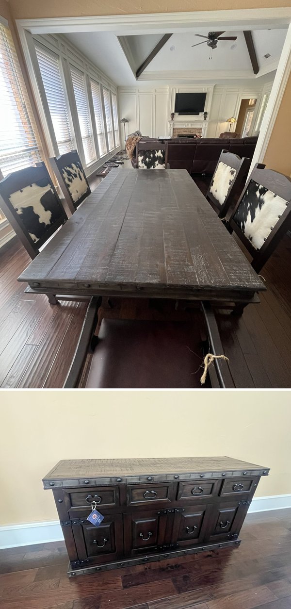 Gran Hacienda Western Cowhide Dining Set