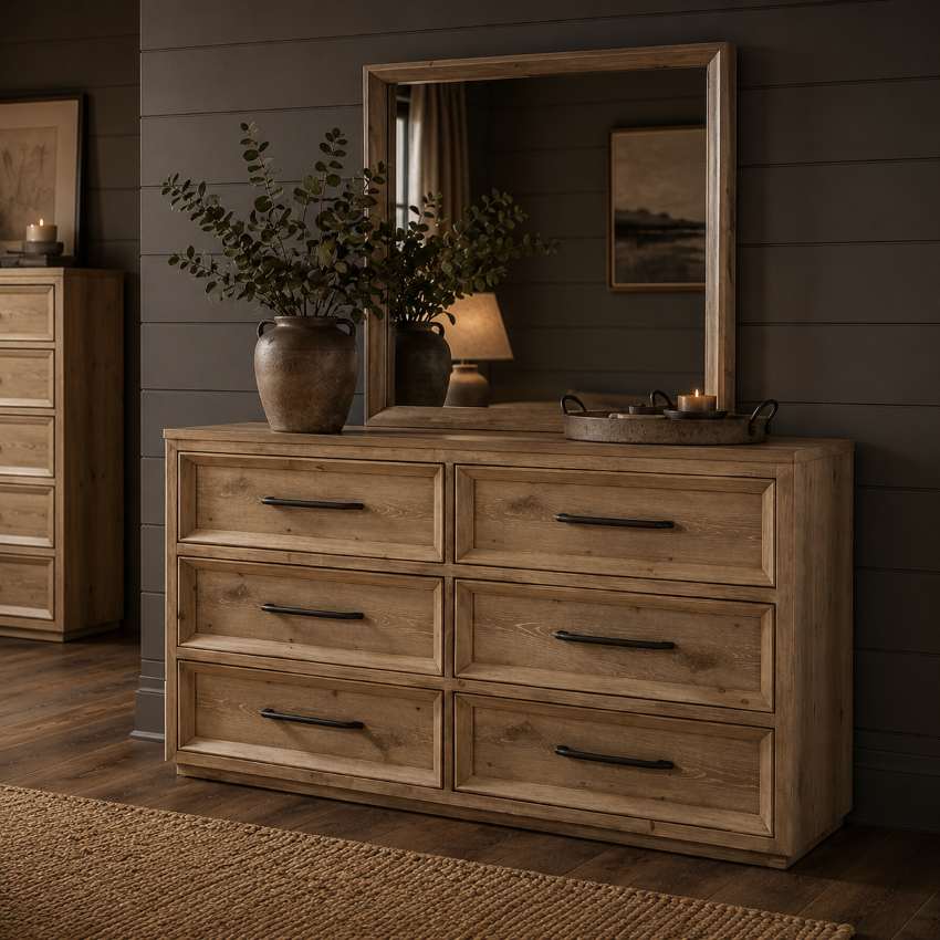Helios Modern Organic Bedroom Set with LED Light Bed
