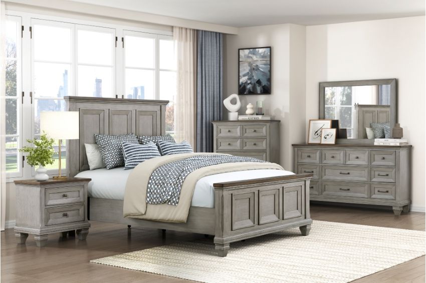 Renton Two-Tone Antique Grey and Brown Bedroom Set *Clearance*