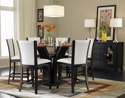 Daisy Counter Height Dining Set with White Chairs