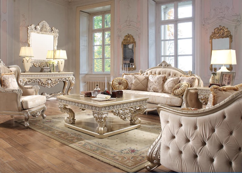 Homey Design | HD-661 Adaline Formal Living Room Set | Dallas Designer  Furniture