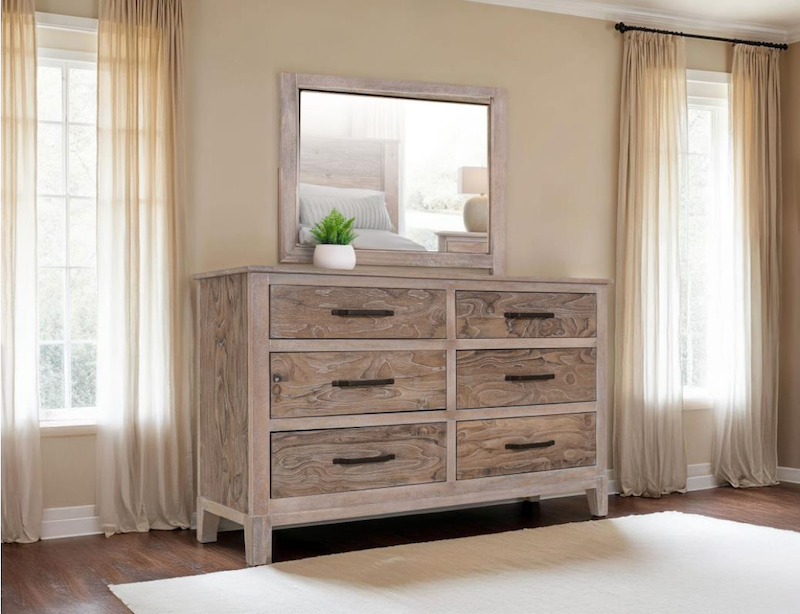 Teak Mango Rustic Bedroom Set in White