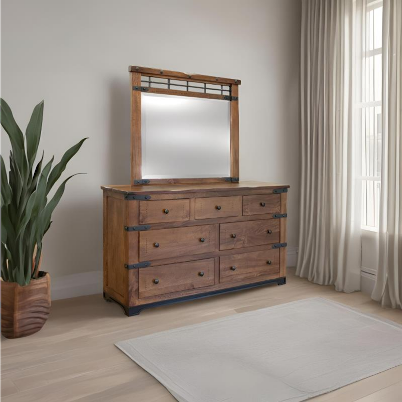Parota Mango Organic Rustic Bedroom Set in Brown