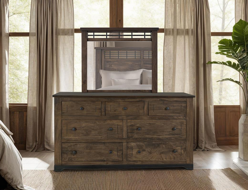 Parota III Mango Rustic Bedroom Set in Brown