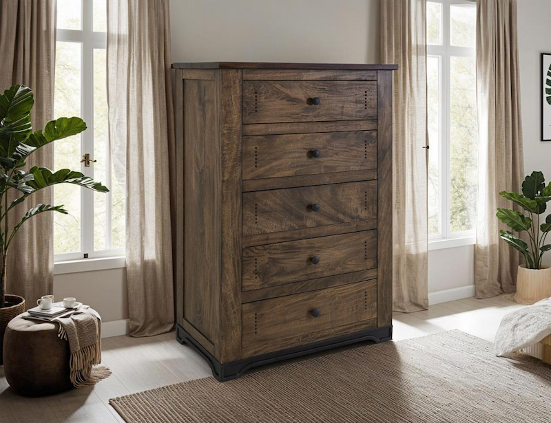 Parota III Mango Rustic Bedroom Set in Brown