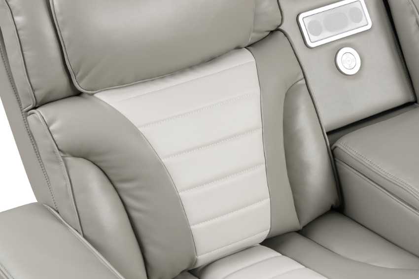 Ibiza Contemporary Power Recline Sectional in Two-Tone Grey