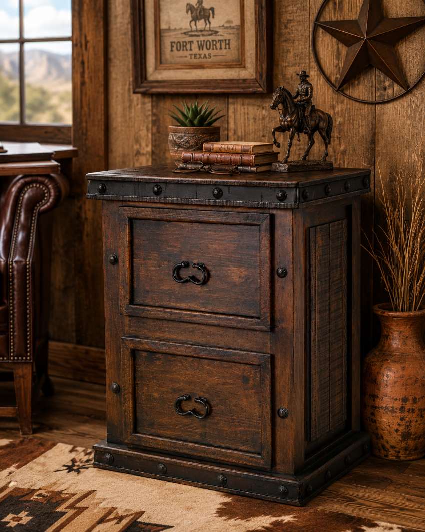 Iron Mesa Texas Star Western Rustic Executive Desk