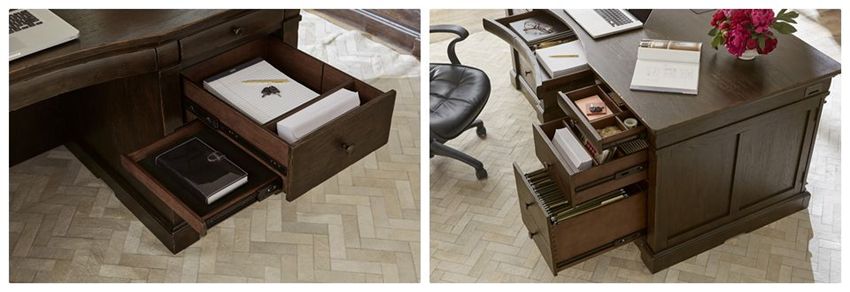 Jackson Distressed Brown Luxury Executive Desk with Rustic Flair