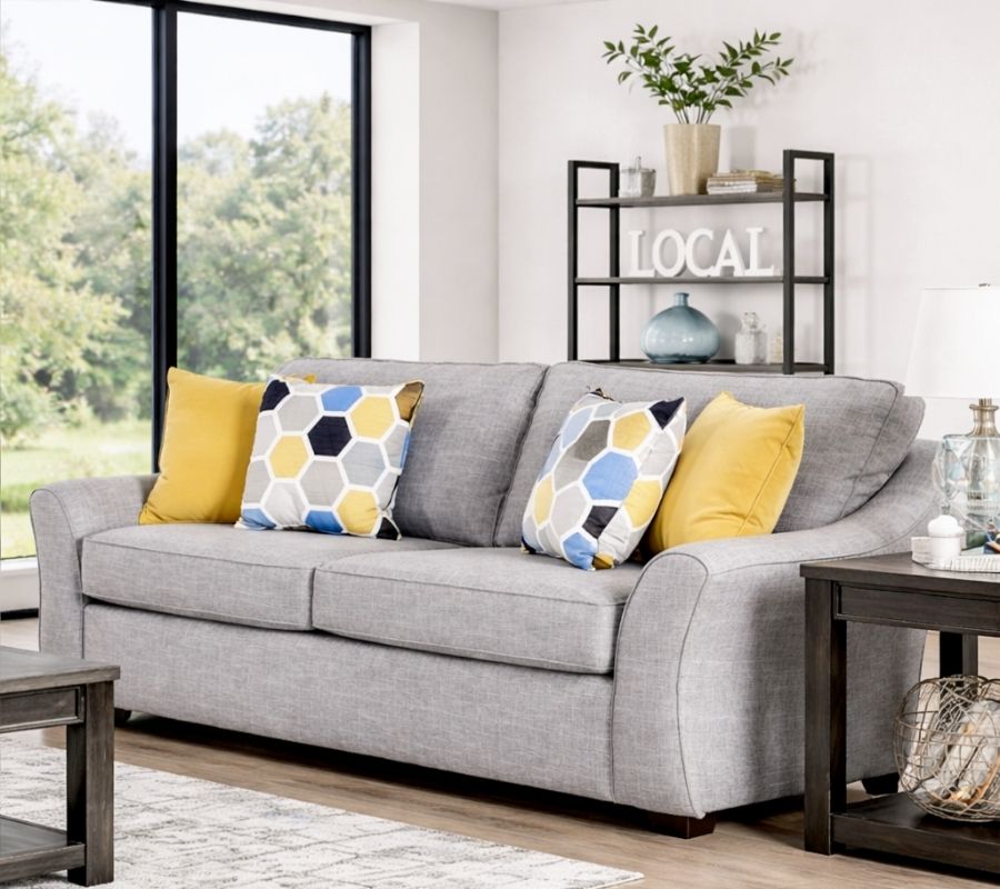 Jarrow Transitional Light Gray Sofa & Loveseat Set