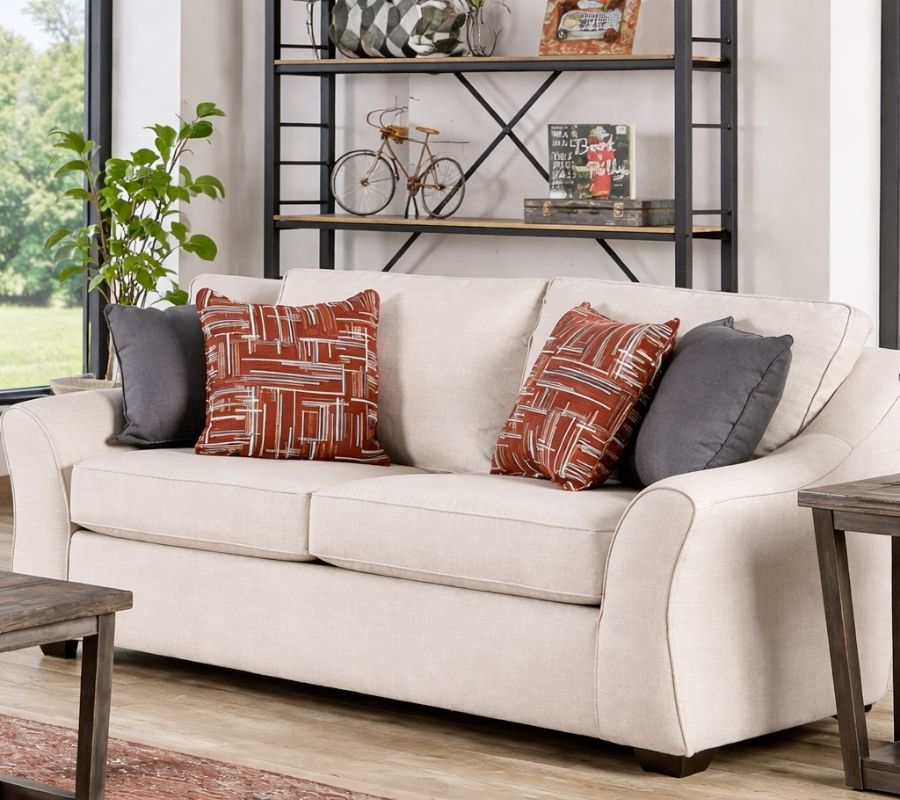 Jarrow Transitional Ivory Sofa & Loveseat Set