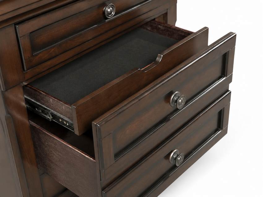 Kingston Transitional Bedroom Set with Storage Bed in Walnut