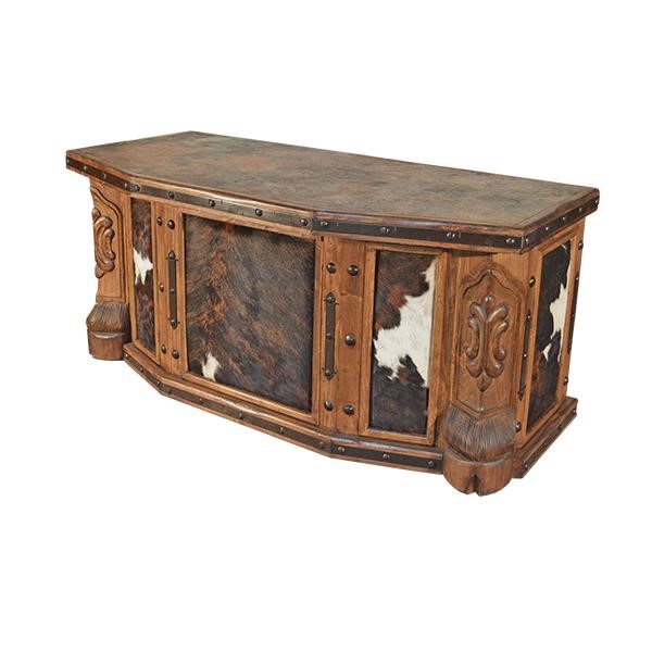 Montana Executive Desk with Cowhide Accents