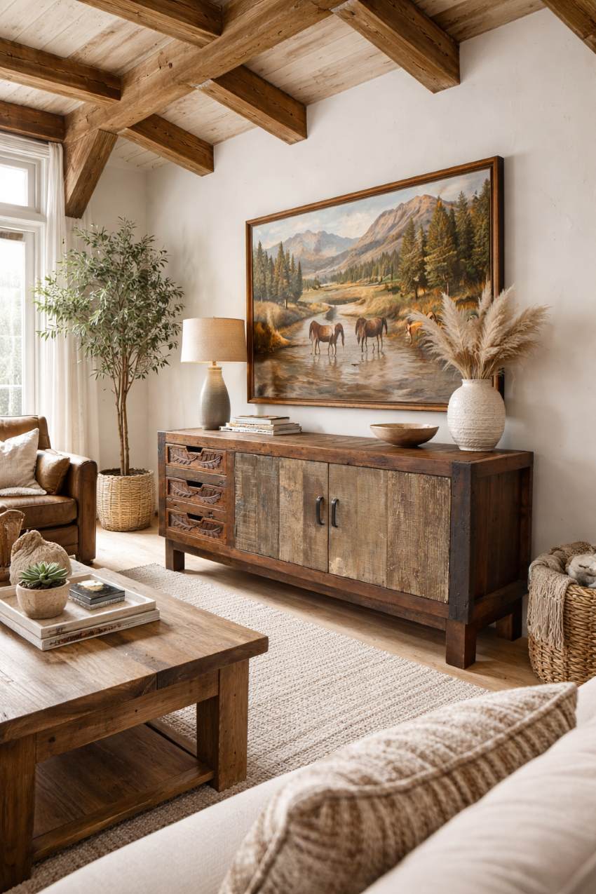 LMT Design Western Rustic Reclaimed Wood Console