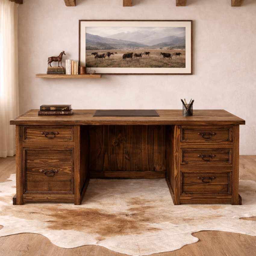 Laguna Western Rustic Desk in Reclaimed Wood