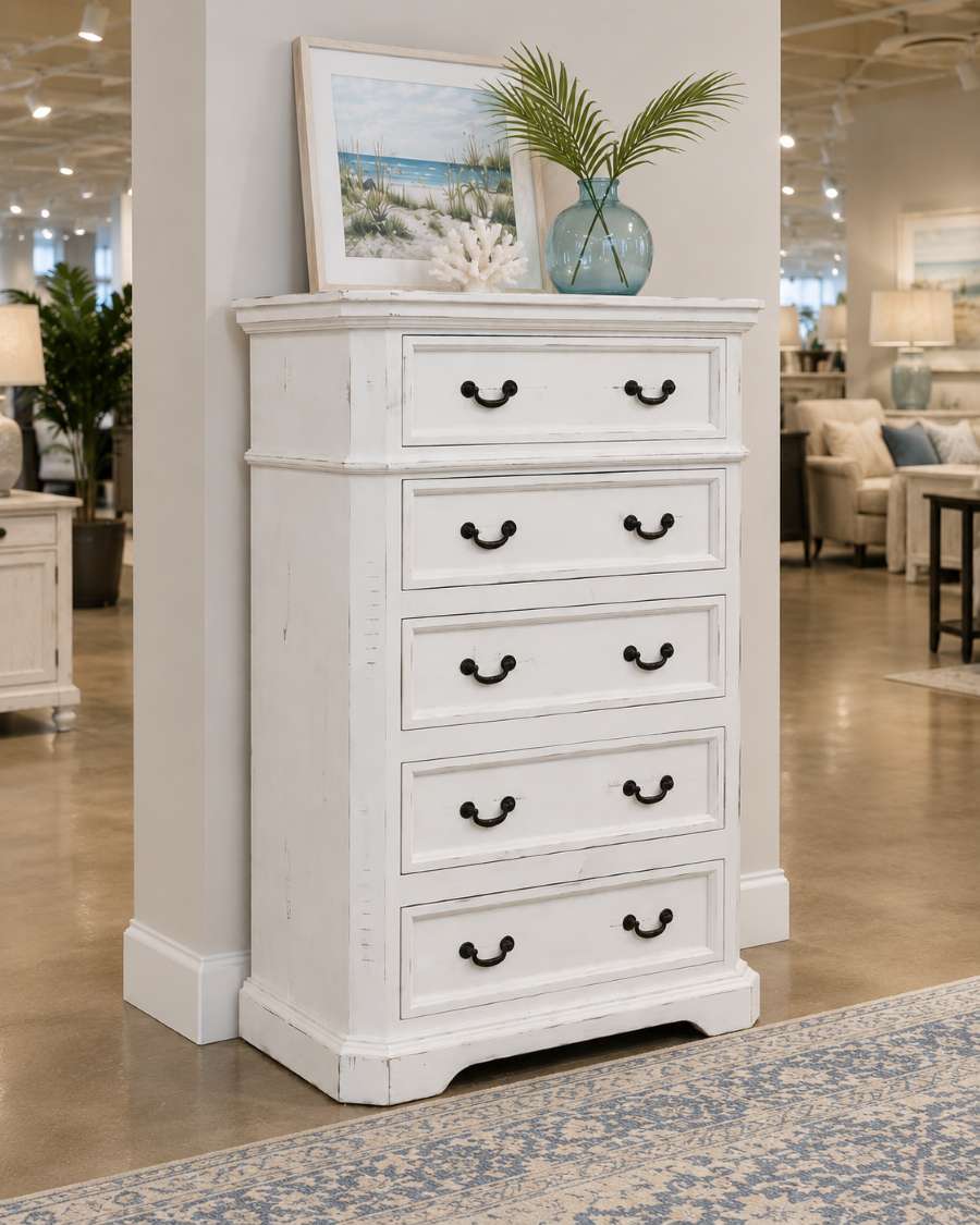 Lakewood White Coastal Farmhouse 6-Piece King Size Bedroom Set