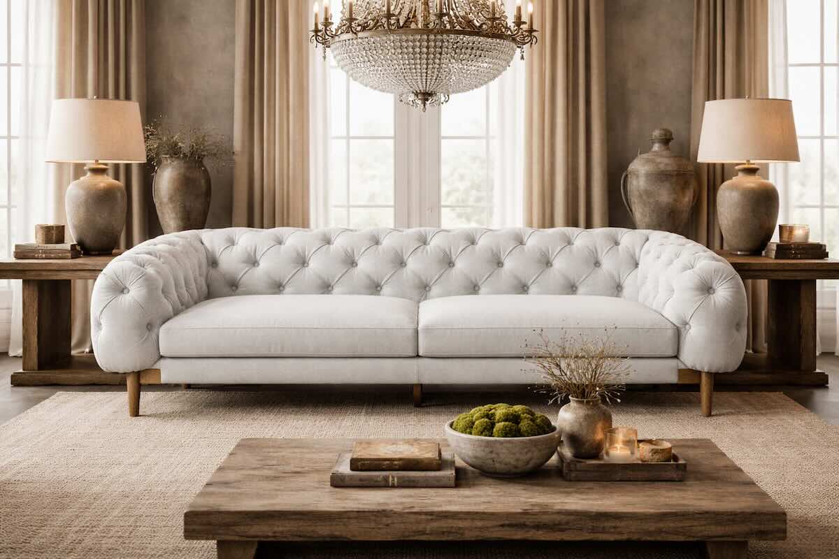 Lancaster Elegant Vintage White Top Grain Leather Sofa Lancaster Elegant Vintage White Top Grain Leather Sofa