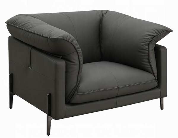 Modern Industrial Black Top Grain Leather Langston Sofa