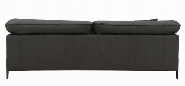 Modern Industrial Black Top Grain Leather Langston Sofa