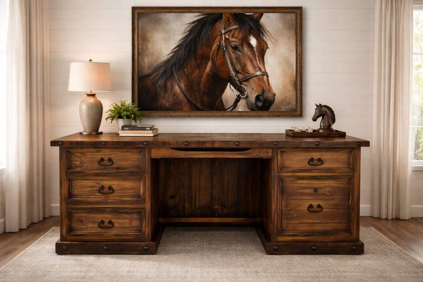 Laredo Western Rustic Executive Desk
