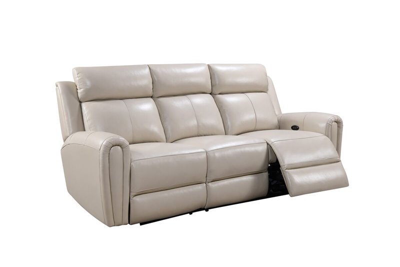 Jonathan Cream Leather Power Reclining Sofa Set