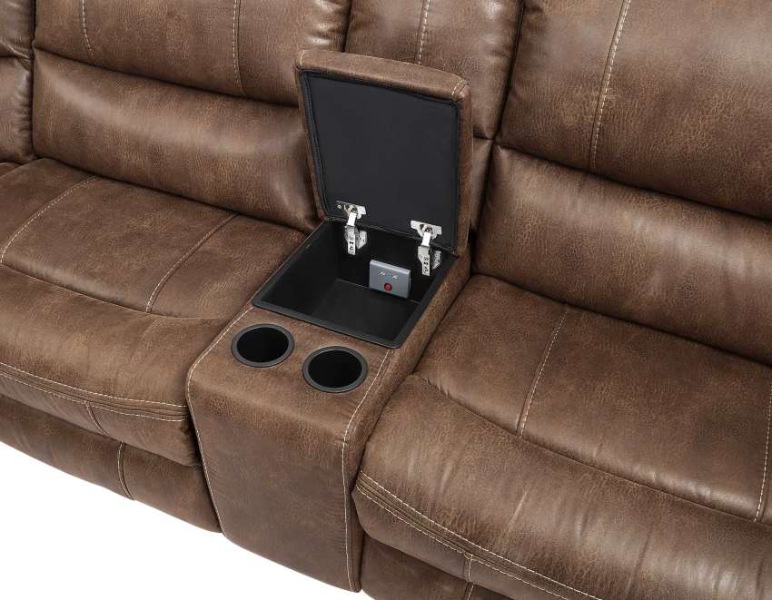 Lehi 6-Piece Brindle Reclining Sectional with Power Console